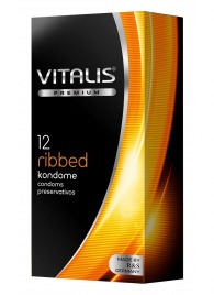 Ребристые презервативы VITALIS PREMIUM ribbed - 12 шт. - Vitalis - купить с доставкой в Йошкар-Оле