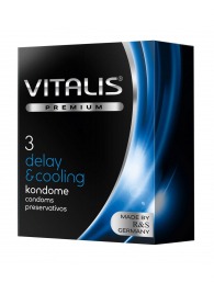 Презервативы VITALIS PREMIUM delay   cooling с охлаждающим эффектом - 3 шт. - Vitalis - купить с доставкой в Йошкар-Оле