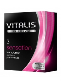 Презервативы с пупырышками и кольцами VITALIS PREMIUM sensation - 3 шт. - Vitalis - купить с доставкой в Йошкар-Оле