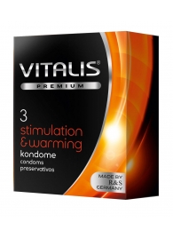 Презервативы VITALIS PREMIUM stimulation   warming с согревающим эффектом - 3 шт. - Vitalis - купить с доставкой в Йошкар-Оле