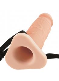 Телесный реалистичный фаллоимитатор с полостью Silicone Hollow Extension - 20 см. - Pipedream - купить с доставкой в Йошкар-Оле