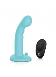 Голубая изогнутая насадка 6in Remote Control Ripple P-Spot G-Spot на черных трусиках - 16 см. - Pegasus - купить с доставкой в Йошкар-Оле