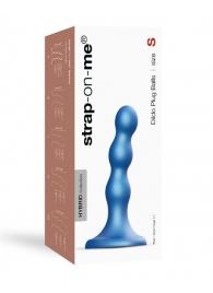 Голубая насадка Strap-On-Me Dildo Plug Balls size S - Strap-on-me - купить с доставкой в Йошкар-Оле