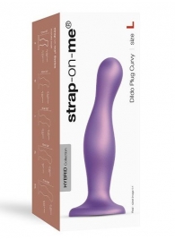 Фиолетовая насадка Strap-On-Me Dildo Plug Curvy size L - Strap-on-me - купить с доставкой в Йошкар-Оле