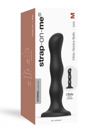 Черная насадка Strap-On-Me Dildo Geisha Balls size M - Strap-on-me - купить с доставкой в Йошкар-Оле