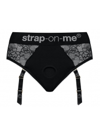 Черные трусики для насадок Diva Lingerie Harness - size S - Strap-on-me - купить с доставкой в Йошкар-Оле
