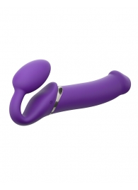 Фиолетовый безремневой вибрострапон Silicone Bendable Strap-On - size XL - Strap-on-me - купить с доставкой в Йошкар-Оле