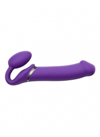 Фиолетовый безремневой вибрострапон Silicone Bendable Strap-On - size XL - Strap-on-me - купить с доставкой в Йошкар-Оле