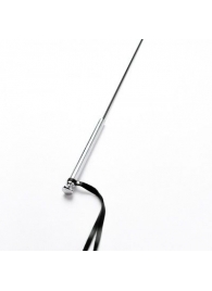 Черный кожаный стек с гладкой ручкой - 55 см. - Crazy Handmade - купить с доставкой в Йошкар-Оле