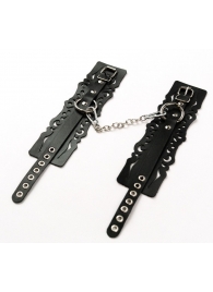 Узорчатые кожаные оковы с регулируемыми ремешками - Crazy Handmade - купить с доставкой в Йошкар-Оле