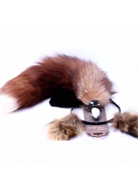Игровой комплект: серебристая анальная пробка с пушистым хвостом и ободок-ушки - Crazy Handmade - купить с доставкой в Йошкар-Оле