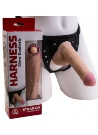 Страпон Harness из двух предметов: трусики с плугом и насадка-фаллос - 17 см. - LOVETOY (А-Полимер) - купить с доставкой в Йошкар-Оле