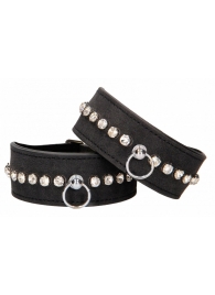 Черные поножи Diamond Studded Ankle Cuffs - Shots Media BV - купить с доставкой в Йошкар-Оле