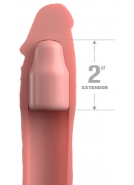 Телесная насадка-удлинитель 2 Inch Silicone X-tension with Strap - 20,3 см. - Pipedream - в Йошкар-Оле купить с доставкой