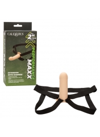 Телесный фаллопротез из силикона Extension with Harness - 15,75 см. - California Exotic Novelties - купить с доставкой в Йошкар-Оле