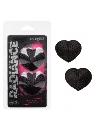 Черные пэстисы в форме сердечек Heart Pasties - California Exotic Novelties - купить с доставкой в Йошкар-Оле