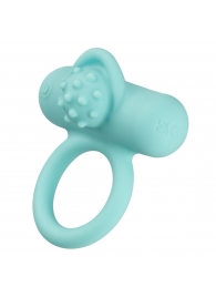 Аквамариновое эрекционное виброкольцо Silicone Rechargeable Nubby Lover’s Delight - California Exotic Novelties - в Йошкар-Оле купить с доставкой