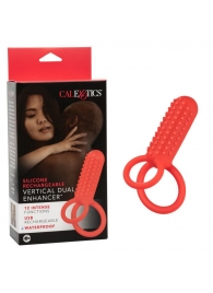 Красное эрекционное кольцо Silicone Rechargeable Vertical Dual Enhancer - California Exotic Novelties - в Йошкар-Оле купить с доставкой