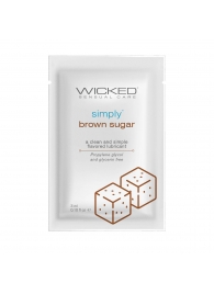 Саше лубриканта на водной основе Simply Aqua Brown Sugar с ароматом коричневого сахара - 3 мл. - Wicked - купить с доставкой в Йошкар-Оле