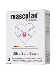 Ультрапрочные презервативы Masculan Ultra Safe Black - 3 шт. - Masculan - купить с доставкой в Йошкар-Оле