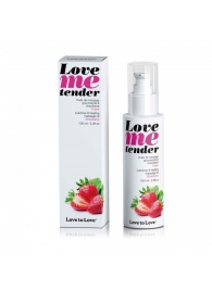 Съедобное согревающее массажное масло Love Me Tender Strawberry с ароматом клубники - 100 мл. - Love to Love - купить с доставкой в Йошкар-Оле