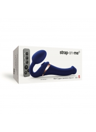 Синий безремневой страпон Multi Orgasm Size S с клиторальной стимуляцией - Strap-on-me - купить с доставкой в Йошкар-Оле