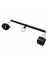 Черная распорка для ног с кожаными манжетами - Pecado - купить с доставкой в Йошкар-Оле