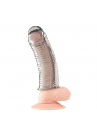 Текстурированная насадка на пенис Clear Textured Penis Enhancing Sleeve Extension - 16,5 см. - BlueLine - в Йошкар-Оле купить с доставкой