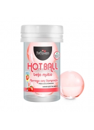 Лубрикант на масляной основе Hot Ball Beija Muito с ароматом клубники и шампанского (2 шарика по 3 гр.) - HotFlowers - купить с доставкой в Йошкар-Оле