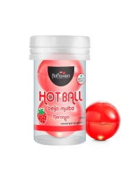 Лубрикант на масляной основе Hot Ball Beija Muito с ароматом клубники (2 шарика по 3 гр.) - HotFlowers - купить с доставкой в Йошкар-Оле