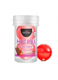 Лубрикант на масляной основе Hot Ball Beija Muito с ароматом шоколада и клубники (2 шарика по 3 гр.) - HotFlowers - купить с доставкой в Йошкар-Оле