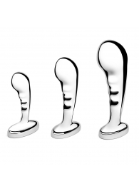 Набор из 3 стальных стимуляторов простаты Stainless Steel P-spot Training Set - b-Vibe - в Йошкар-Оле купить с доставкой