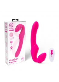 Розовый безремневой страпон на радиоуправлении Strapless Together - 22 см. - Together Toy - купить с доставкой в Йошкар-Оле