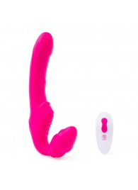 Розовый безремневой страпон на радиоуправлении Strapless Together - 22 см. - Together Toy - купить с доставкой в Йошкар-Оле