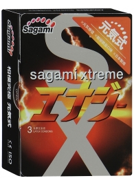 Презервативы Sagami Xtreme ENERGY с ароматом энергетика - 3 шт. - Sagami - купить с доставкой в Йошкар-Оле