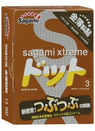 Презервативы Sagami Xtreme FEEL UP с точечной текстурой и линиями прилегания - 3 шт. - Sagami - купить с доставкой в Йошкар-Оле