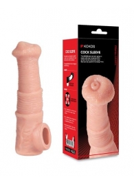 Телесная фантазийная насадка на член Cock Sleeve Size M - KOKOS - в Йошкар-Оле купить с доставкой