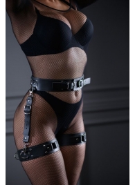Кожаный пояс с гартерами Sex Game - БДСМ Арсенал - купить с доставкой в Йошкар-Оле