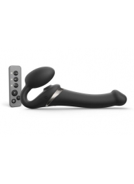 Черный безремневой страпон Multi Orgasm Size M с клиторальной стимуляцией - Strap-on-me - купить с доставкой в Йошкар-Оле