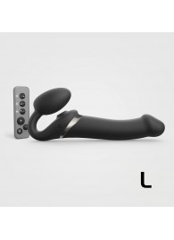 Черный безремневой страпон Multi Orgasm Size L с клиторальной стимуляцией - Strap-on-me - купить с доставкой в Йошкар-Оле