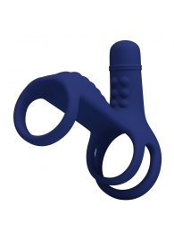 Синяя вибронасадка на пенис Vibrating Penis Sling - Baile - в Йошкар-Оле купить с доставкой