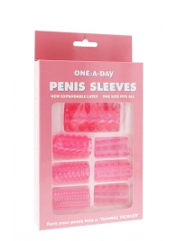 Набор из 7 розовых насадок на пенис ONE-A-DAY PENIS SLEEVES PINK - Seven Creations - в Йошкар-Оле купить с доставкой