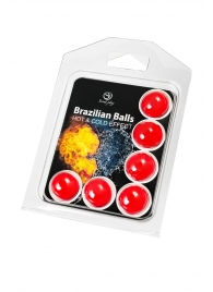 Набор из 6 шариков с массажным маслом Brazilian Balls с охлаждающим и разогревающим эффектом - Secret Play - купить с доставкой в Йошкар-Оле