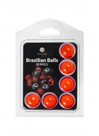 Набор из 6 шариков с массажным маслом Brazilian Balls с ароматом ягод - Secret Play - купить с доставкой в Йошкар-Оле