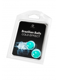 Набор из 2 шариков с массажным маслом Brazilian Balls с охлаждающим эффектом - Secret Play - купить с доставкой в Йошкар-Оле