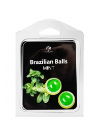 Набор из 2 шариков с массажным маслом Brazilian Balls с ароматом мяты - Secret Play - купить с доставкой в Йошкар-Оле