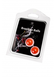 Набор из 2 шариков с массажным маслом Brazilian Balls с ароматом вишни - Secret Play - купить с доставкой в Йошкар-Оле