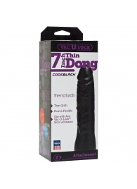 Насадка-фаллоимитатор для страпон-систем Vac-U-Lock CodeBlack 7 Inch Thin Dong - 18,3 см. - Doc Johnson - купить с доставкой в Йошкар-Оле