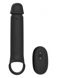 Черная насадка-удлинитель с вибрацией Vibrating Extender With Remote - Dream Toys - в Йошкар-Оле купить с доставкой