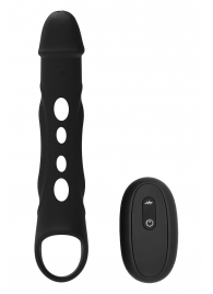Черная насадка-удлинитель Vibrating Extender With Remote с вибрацией - Dream Toys - в Йошкар-Оле купить с доставкой